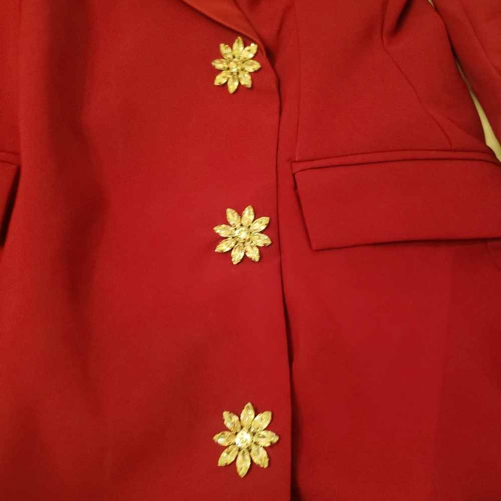 ❤️❤️Lavish Alice Bow Back Blazer Dress in Burgundy - Picture 6 of 12